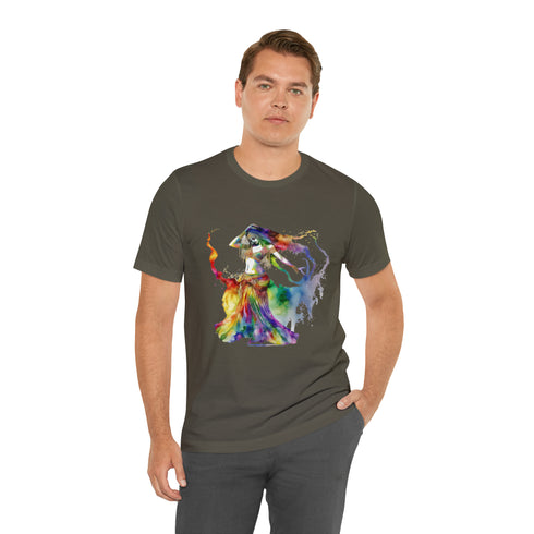 Rainbow Belly Dancer in Motion - Short Sleeve Tee
